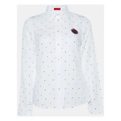 Carolina Herrera White Dot Print Buttoned Down Shirt