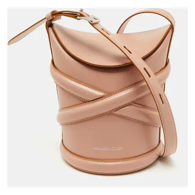 Alexander McQueen Dusty Pink Leather The Curve Bucket Bag