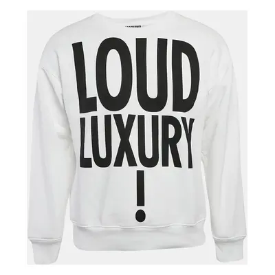 Moschino Couture White Loud Luxury Print Cotton Sweatshirt