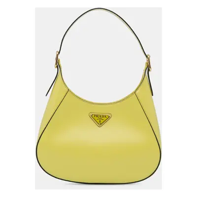 Prada Yellow Spazzolato Cleo Hobo Bag