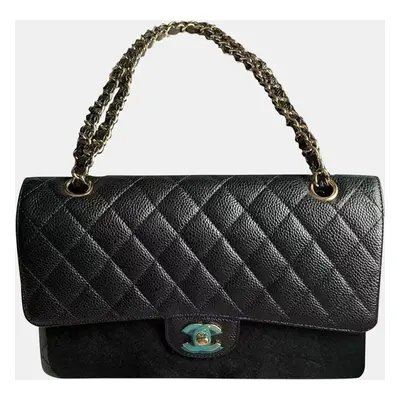 Chanel Medium black gold Caviar Leather bag