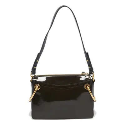 Chloe Olive Green Patent and Leather Roy Shoulder Bag