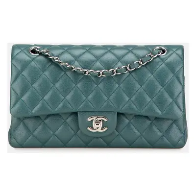 Chanel Green Medium Classic Caviar Double Flap Bag