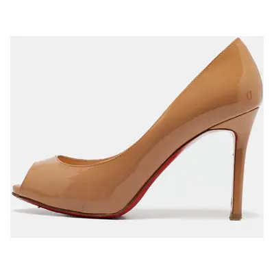 Christian Louboutin Beige Patent Leather Flo Pumps Size 36.5