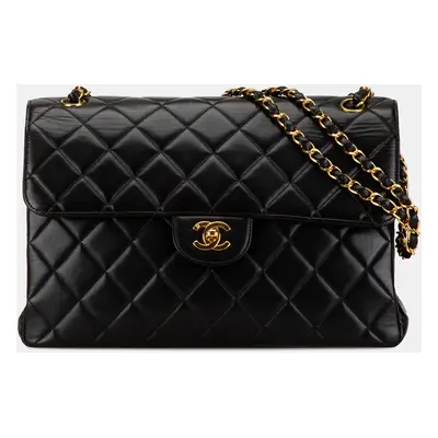 Chanel Black Jumbo Lambskin Double Sided Flap Bag