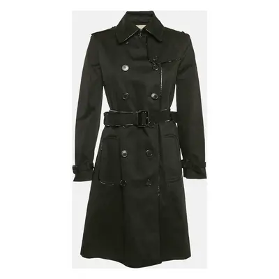 Burberry London Black Cotton Double Breasted Trench Coat