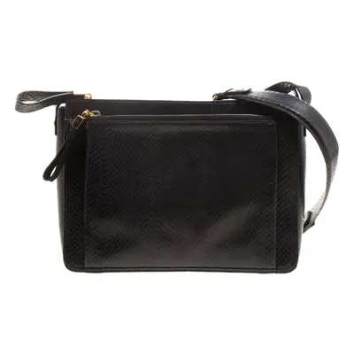 Lanvin Black Python Shoulder Bag