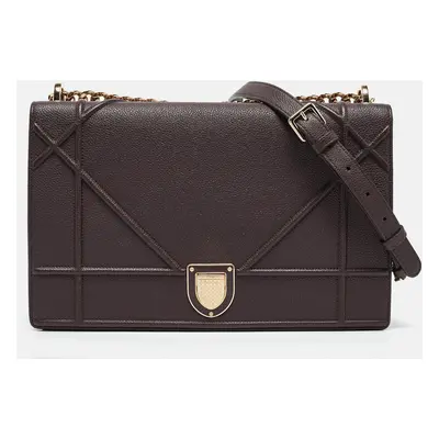 Dior Burgundy Leather Diorama Flap Shoulder Bag