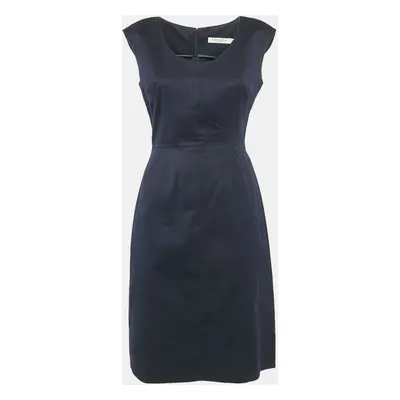 Dior Navy Blue Cotton Sleeveless Short Dress