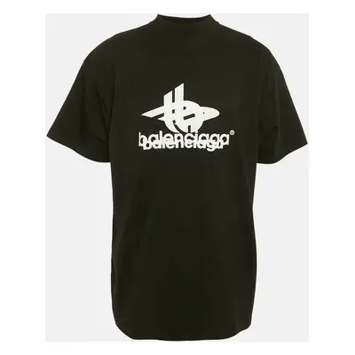 Balenciaga Unisex Black Logo Print Cotton Oversized T-Shirt