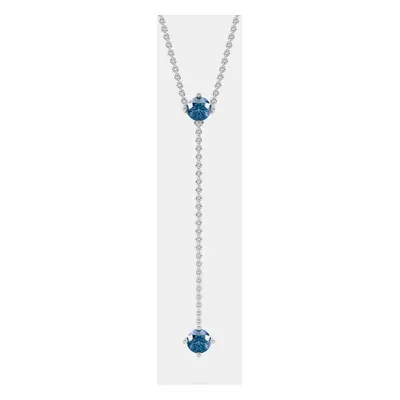 14K Blue Stone 18" Lab Grown Diamond Pendant (0.40 Ctw)