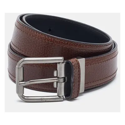 Salvatore Ferragamo Brown Leather Cut to Size Reversible Belt