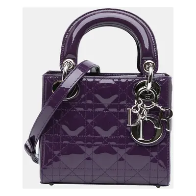 Dior Purple Mini Patent Cannage Lady Dior