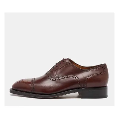 Salvatore Ferragamo Dark Brown Leather Brogue Oxfords Size 41.5