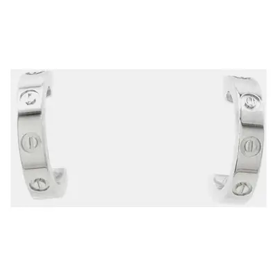 Cartier 18K White Gold Mini Love Hoop Earrings