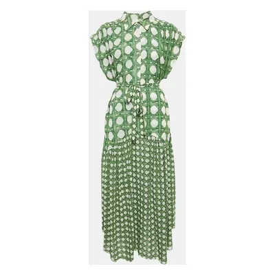 Misa Green Bamboo Print Crepe Maxi Dress