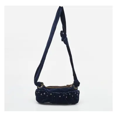 Miu Miu Navy Blue Velvet Studded Shoulder Bag