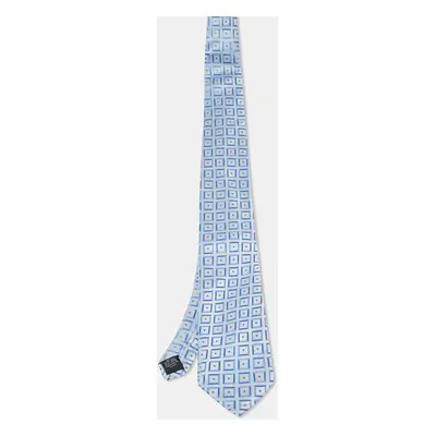 Brioni Blue Patterned Silk Tie