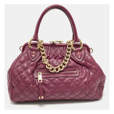 Marc Jacobs Purple Quilted Leather Stam Satchel