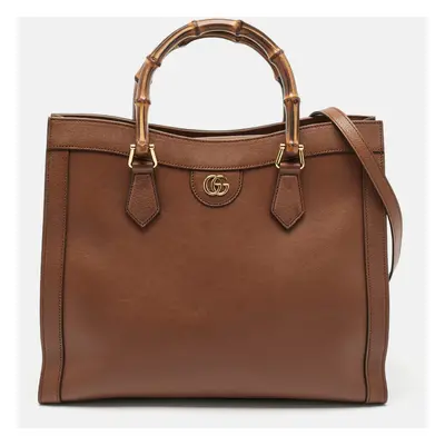 Gucci Brown Leather Diana Tote