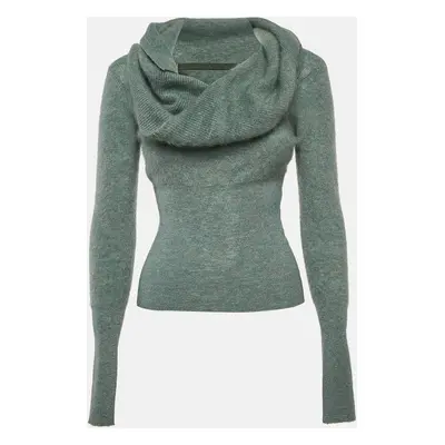 Jacquemus Green Wool Blend Twisted Neck Detail Sweater