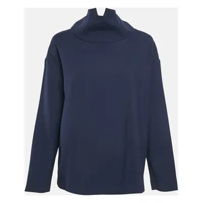 Victoria Beckham Blue Side Stripe Gabardine Pullover