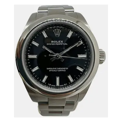 Rolex Black Stainless steel Oyster Perpetual Women's Watch