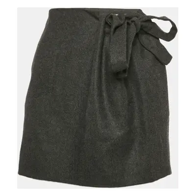 Chloe Black Wool Tie-Up Detail Mini Ardoise Skirt