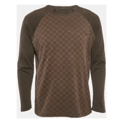 Louis Vuitton Brown Damier Print Jersey Long Sleeve T-Shirt