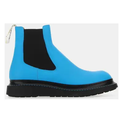 Loewe Cyan Fluo Light Blue Leather Ankle Boots Men’s IT