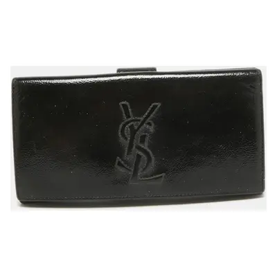 Yves Saint Laurent Black Patent Leather Belle De Jour French Flap Wallet