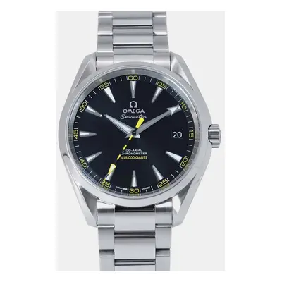 Omega Black Stainless Steel Seamaster Aqua Terra Automatic Men's Wristwatch 41.5 mm