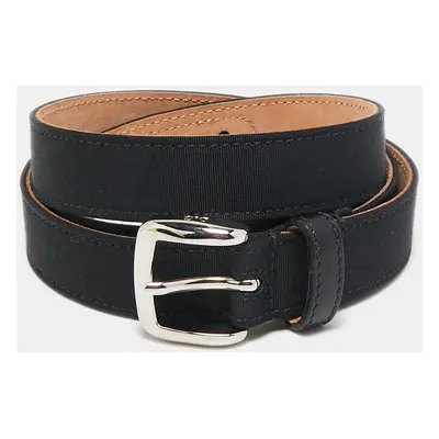 D&G Black Grosgrain and Leather Buckle Belt