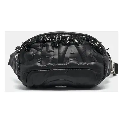 Chanel Black Nylon & Tweed Coco Neige Waist Bag