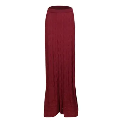 M Missoni Maroon Patterned Knit Maxi Skirt