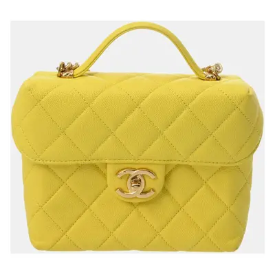 Chanel Yellow Leather Chain Shoulder Bag