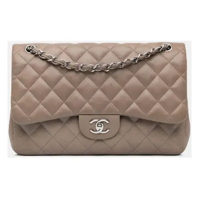 Chanel Brown Jumbo Classic Caviar Double Flap