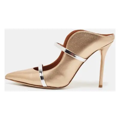 Malone Souliers Gold/Silver Leather Maureen Mules Size