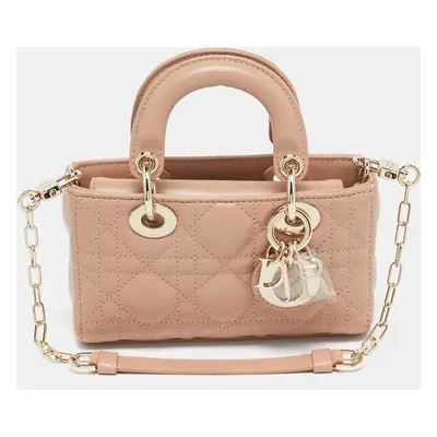 Dior Pink Cannage Leather Micro Lady D-Joy Tote