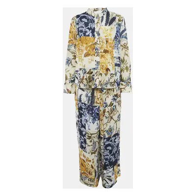 Zimmermann Yellow/Blue Aliane Print Cotton/Linen Shirt and Pants Set