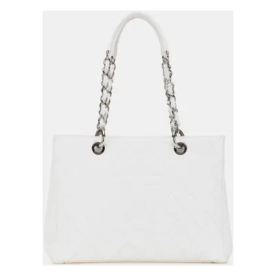 Chanel White Caviar Grand Shopping Tote