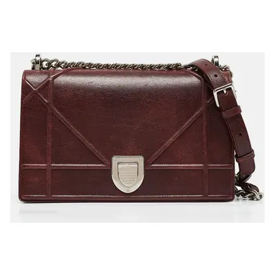 Dior Burgundy Leather Diorama Flap Bag