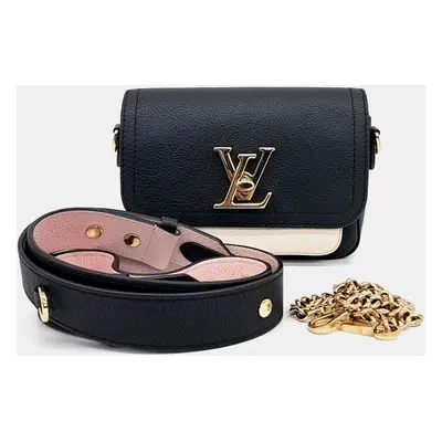 Louis Vuitton Black Pink White Leather Lock Me Tender Bag