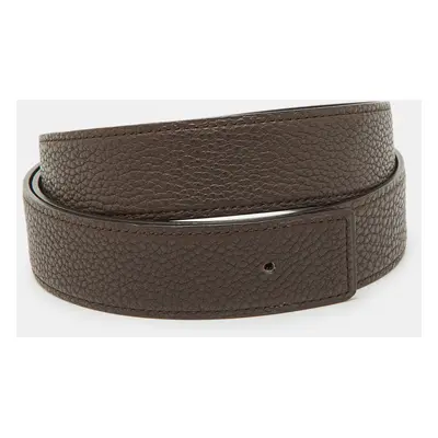 Hermes Cacao/Noir Togo and Chamonix Leather Reversible Belt Strap