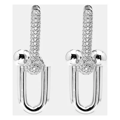 Tiffany HardWear Large Link Diamonds 18k White Gold Earrings