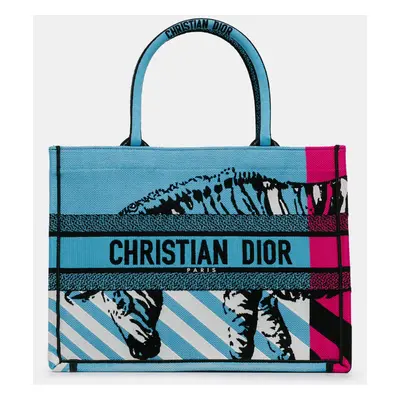 Dior Blue Canvas Medium D-Jungle Pop Book Tote Bag