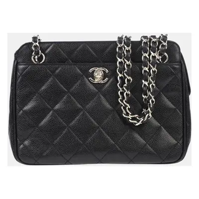 Chanel Navy Calfskin Chain Shoulder Bag