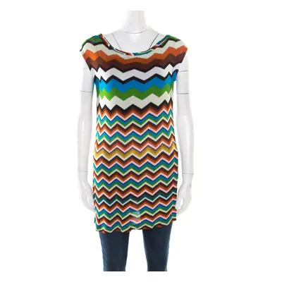 Missoni Mare Multicolor Chevron Pattern Knit Sleeveless Tunic