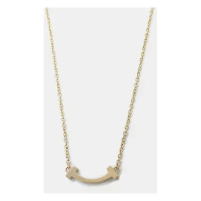 Tiffany & Co. 18K Yellow Gold T Smile Mini Necklace