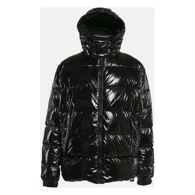 Boss By Hugo Boss Black Nylon Detachable Hood Quilted Down Jacket